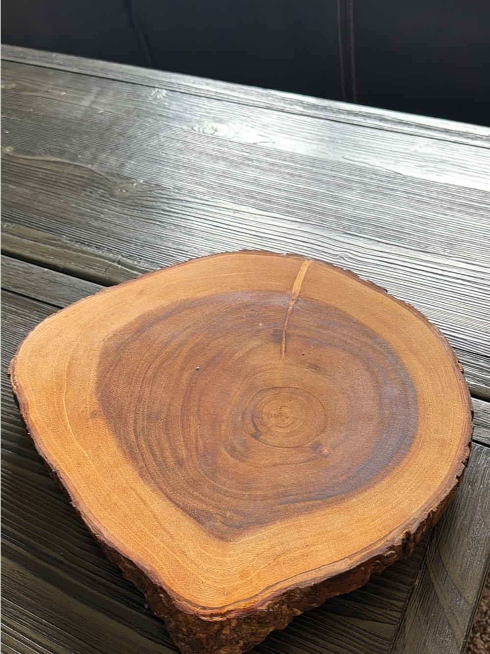 Handcrafted Natural Wood Serving Board - Brown